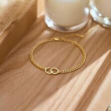 Custom 2 Letters Personalized 2 Initials Bracelet With Cuban Chain, Custom Letter Name Bracelet, Couple Bracelet, Birthday Gift For Her, Mother's Day Gift - Multicolor - View 7