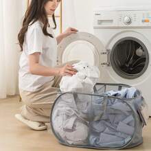 1pc两格/三格大容量收纳篮脏衣篮折叠卧室浴室宿舍整理洗衣篮衣服玩具杂物手提收纳篮两种规格自由选择。