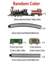 1 Set realistisch elektrische klassische Zugstrecke Bausatz Modelleisenbahnspielzeug Set, zufällige bunte Zubehörteile