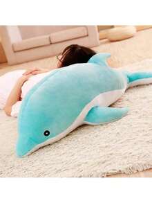 可爱柔软海豚毛绒动物午睡枕女孩礼物 K1MA - 彩色 - 查看 6