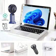 Stay Cool On-The-Go: Small Handheld USB Rechargeable Fan - Portable & Charging For Students & Office Desk Portable Fan Cute Handheld Fan Battery Operated Lightweight Small Personal Fan For Stylish Girl Kids Women Men Outdoor Travel Camping Handheld Fan Portable Fan, 5-Speed Fan, LED Display Screen, Personal Mini Travel Fan With Backup Power Supply, USB Foldable Female Electric Fan