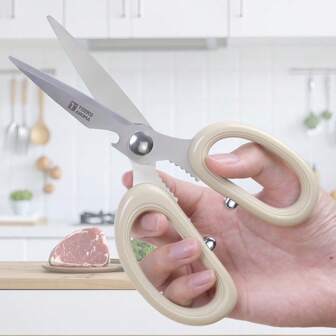 Multifunctionele keukenschaar, ergonomisch handvat, strak en elegant, wonen en leven, keuken en dineren, keukenmessen en -gereedschap, knipschaar voor vlees, groenten en salades, notenkraker, flesopener, naaischaar, kantoorschaar, Moederdagcadeau, cadeau voor haar