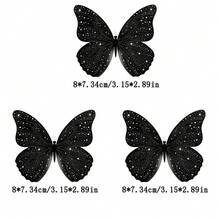 1pc/2pcs/3pcs Elegant Sparkling Starry Sky & Butterfly Pattern Thermal Transfer Stickers, Washable, For Decorating Apparels, T-Shirts, Masks, Bags, Party Favors, Gifts, Holiday Packaging - Multicolor - View 4