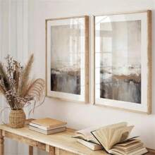 1 pièce/2 pièces Peinture abstrait paysagère neutre Affiche sur canevas minimaliste moderne pour décoration murale dans le salon, la chambre, le bureau, le dortoir. Cadre en option.