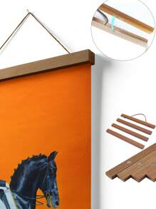 1/2Pcs, Optional Frame, Large Size Canvas Printing Painting, Modern Fashion Style, Grand And Luxurious Orange Horse, Room Decoration Stuff, Wall Art Poster, Maximum Size 70*140cm, Living Room Sofa Background Decor, Foyer Corridor Decor, Home Decor, Bedroom Decor, Bathroom Decor, Decor Room, Office Decor, School Decor, PVC Rigid Pipe Packaging