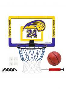 Indoor/Outdoor Basketball Hoop Toy Set With No-Drill, Sports Game Gift For Children