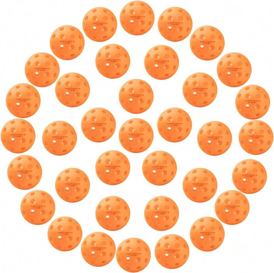 YOTIGER Pickleball Balls, 4 Pack | 12 Pack | 36 Pack - 40 Holes, High Visibility &Amp; Bounce, Durable For All Skill Levels - Orange - View 1