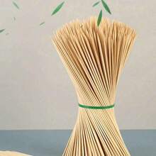 [Quantity Options] Pcs/Pack (+/- 2 Pcs) Bamboo Skewers, 15cm/20cm/25cm/30cm Lengths, Ideal For Grilling Meats, Vegetables, Outdoor Camping, Backyard BBQ Parties And Catering Events - Apricot - View 29
