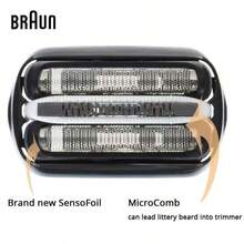 Braun 博朗 32B 电动剃须刀刀片系列 3 替换盒式刀头箔刀适用于剃须刀 3000s 3010s 3040s 3050cc 3070cc - 黑色 - 查看 5