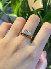 1pc Silver Color 3ct Moissanite Women's Engagement Ring With GRA Certificate