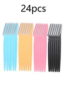 24pcs Multicolor Eyebrow Trimmer, Portable Eyebrow Shaver Razor Shaper Tool For Face Hair Removal, Grooming And Personal Care, Easy To Use Shaving And Depilating. Compact And Lightweight With A Protected Fine Shaver Head For Precise Trimming While Helping To Prevent Scratches And Cuts.