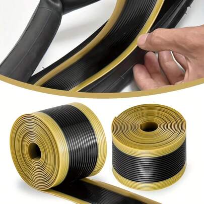 1 paire de doublures de chambre à air de vélo anti-perforations en TPU noir et jaune, 40mm*1.0mm*2300mm pour vélo de montagne