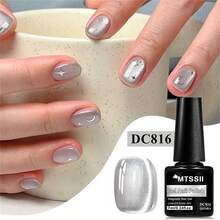Mtssii 7ml Moonlight  Magnetic Gel Nail Polish Glass Beads Summer Pink Golden Silvery Glitter Soak Off UV Gel Nail Art Varnish Nail Supplies - 銀色 - 查看 2