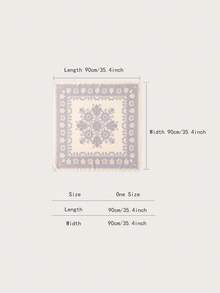 1pc Casual Geometric Paisley Pattern Versatile Scarf/Neckerchief - Khaki - View 2