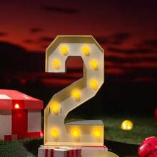 27.56/39.4 Inch Lighted KT Board Mosaic Numbers 0-9 Frame, Suitable For Wedding, Birthday, Graduation Ceremony DIY Assembly, Christmas, Easter, New Year Holiday Decoration (Bulb Components Included, Batteries And Hot Melt Gun Not Included) - White - View 14