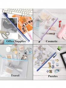 1/2/4/8Pcs Portable Zipper File Bag Transparent Single-Layer Mesh Student Test Paper Data Storage Bag Office Files Stationery (A4 A5 B5)