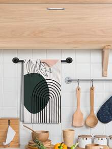 2 Pcs Bohemian Style Ultra Soft Dish Towels, Made Of Polyester, Woven Design Suitable For Kitchen, Modern Farmhouse Decor, Neighbor Gift, Cleaning Supplies, Kitchen Decor - Black and White - View 6