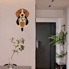 1 pièce Horloge murale décorative en bois avec queue de chien remuante, fonctionnant sur pile, pendule simple et mignon. Décoration idéale pour la chambre, le salon, la classe, le terrain de jeu, la ferme. Cadeau idéal pour la Saint-Valentin, la Fête des enfants, les anniversaires, les fêtes, la rentrée scolaire, le Ramadan, le Nouvel An