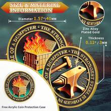 Gradient Color Dumpster Fire Coin, Strongest Steel Dumpster Fire Challenge Coin - Funny Office Desk Accessories - Novelty Coins Pocket Token - Inspirational Office Gifts For Men Women - 1pc - View 2