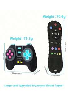 1 Pieza Modelo de control remoto de silicona, juguete de dentición de silicona suave, adecuado para niños y niñas pequeños, regalo de Navidad, juguetes para bebés, alivia el dolor de la dentición, alivio de las encías doloridas, diseño lindo, juguete para morder control remoto, juguetes sensoriales para bebés, adecuados para recién nacidos de 6 meses y juegos
