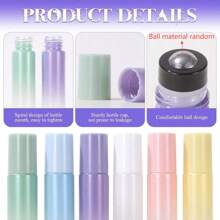 6PCS Glass Roller Bottles 10ml Gradual Change Colourful Roller Ball Bottle,Perfume Massage Roller Ball Bottle,Essential Oil Bottles,Matte Glass Bottle Perfect For Aromatherapy, Fragrance, Perfume(Ball Material Random)