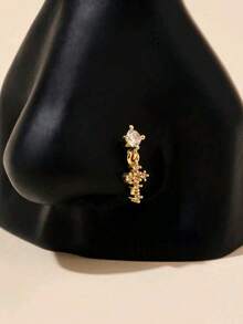 1 件 L 形十字鼻环，独特的时尚鼻饰，适合迷人风格，是时尚达人的理想礼物