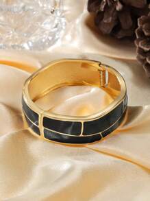 1pc Minimalist Vintage Boho Chic Zinc Alloy Colorful Resin Chunky Cuff Bracelet For Women, Nightclub Office Daily And Street Style Opulent Statement Piece Jewelry,Festival Gift For Wedding Valentine's Day Mother's Day Birthday