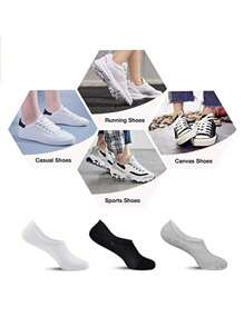 3 Pairs Unisex Invisible Liner Socks - Soft, Moisture-Wicking, Non-Slip, Suitable For All Seasons, Solid Color Lightweight Breathable Polyester Fabric, Ideal For Outdoor Activities