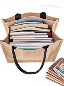 Sac fourre-tout en lin multifonction de grande capacité, sac à main multifonction, sac de courses, convient pour les déplacements quotidiens au printemps et en été, sac de plage attrayant en été, sac à main en lin de couleur unie, sac cadeau personnalisé, peut être un sac cadeau fait maison, léger, sac de courses multifonction, sac à main en lin