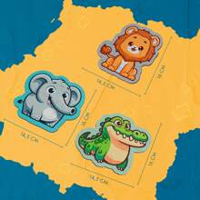 Brinquedo Bebê Conjunto 3 Quebra-Cabeças Animais Didático Jogo Infantil em Mdf 15mm