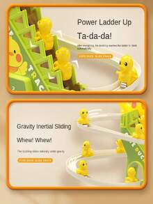 1 Set di giocattoli per bambini con forma a becco d'anatra per arrampicarsi su palline e scivolate, luci di deodorante e musica per la gravità, adatti come regali di nascita per i bambini e giocattoli educativi - Multicolore - Visualizzare 5