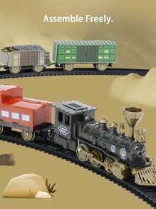 1 Set realistisch elektrische klassische Zugstrecke Bausatz Modelleisenbahnspielzeug Set, zufällige bunte Zubehörteile