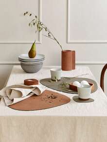 1 件人造皮革餐垫、桌垫耐热防滑可水洗隔热咖啡垫、厨房餐垫北欧风格咖啡垫