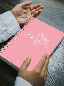 BUBU 每日圣经学习日志笔记本，1本圣经学习计划本，个性化每日晨祷日志，笔记记录，信仰主题礼物，男女皆宜，学校办公用品，教师节礼物，母亲节礼物 - 典雅粉 - 查看 9