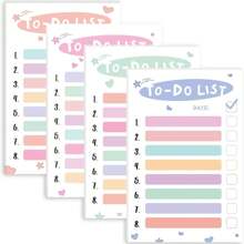 4 Book/Pcs, Rainbow Sticky Notes, Ins Style Tearable Notes, Planning List Notes, Strong Adhesive Reusable Notes, Pastel-Colored Sticky Notes, Office/Study Memo Pads, Student Planner Decorative Stickers School Supplies, Back To School