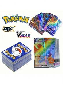 pokemon 300 pièces Pokémon, Cartes Pokémon, (Série V, Vmax, Cartes Rares GX), Cartes de jeux animés, Cadeaux pour fans d'anime, cadeaux de vacances pour adultes, fournitures de fête, accessoires de vacances, fournitures de fête d'anniversaire, cadeaux d'anniversaire, décoration artisanale. Cartes Pokémon rares [Imitation de haute qualité, très abordable et bon marché]