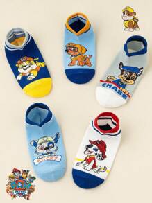 Paw Patrol 5/10 Paar Kinder Ganzjahres Jungen Kurze Socken, süße Cartoon Hund Kapitän Motiv Schüler Socken
