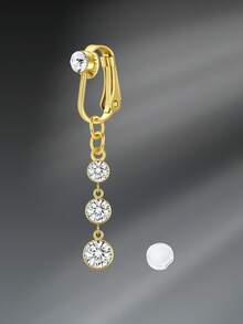 CIZME Fake Belly Rings Stainless Steel Gold Dangle Belly Button Rings Non Piercing Navel Jewelry Fake Pierced Navle Rings For Women Daily Wear - Multicolor-2 - View 24