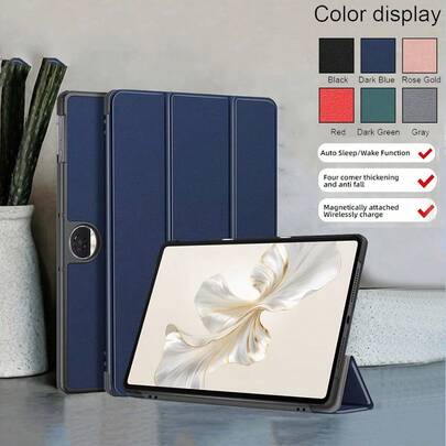 适用于荣耀 Pad X9 X8 X8A X8Pro 11.5 SE 11 11.5 英寸 S 平板电脑保护套适用于小新 Pad Tab M9 M10 M11 保护套适用于 Galaxy Tab S10 S9 S8 S7 FE Plus S6 Lite 平板电脑皮革三折叠支架保护套适用于 iPad Pro 11 Air 11 13 适用于小米 Redmi Pad SE 6S Pro 自动睡眠边缘保护壳