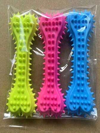 1/3 件宠物骨头形小型 10 厘米狗咬胶玩具牙齿清洁咬胶玩具，狗橡胶牙刷棒咬胶玩具，用于训练和娱乐