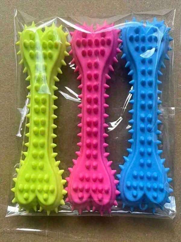 1/3 peças de brinquedo de mastigar para cães, em formato de osso de animal de estimação, 10 cm, para limpeza dos dentes, bastão de escova de dentes de borracha para cães, brinquedo de mastigar para treinamento e entretenimento