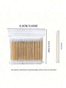 1500/1000/500pcs High Quality Double-Headed Cleaning Swabs, Beauty Salon Buds, Cosmetic Wooden Cleaning Swabs, Beauty And Personal Care Tips, Round Disposable Ear Cleaning Swabs For Home Use, Suitable For Ear And Nose Cle