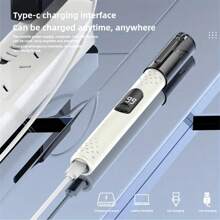 Portable Electric Nose Hair Trimmer, Ear Hair Trimmer. 150mAh Lithium Battery, Type-C Charging Interface. Equipped With LED Display. Stainless Steel Blade, Detachable, Easy To Clean. Long Battery Life, Suitable For Trimming Nose Hair, Eyebrow Hair, And Ear Hair. Stylish And Simple Design, Suitable For Both Men And Women.