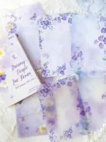 CANDY POETRY 1 Packung mit 30 Blatt Aquarell Botanik Planer Aufkleber, minimalistisches kreatives Urlaubsgeschenk, DIY Scrapbooking dekoratives Papier, handgemachtes Collage-Material, personalisiertes Planer-Schreibwarenzubehör für Schule, Schulmaterial, Schulanfang