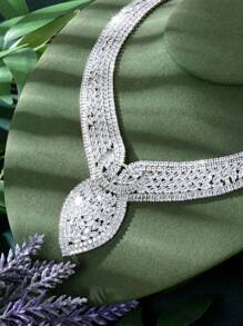 1 set de joyas de lujo con cubic zirconia hueco decorado, adecuado para uso de fiesta de mujeres
