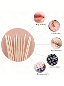 100 Stücke/200 Stücke Holz Nagelpflege Stäbchen, Holz Maniküre Spitzen, Nagellack Korrektur Werkzeug, Nagelpflege Zubehör und Werkzeuge, Schulanfang