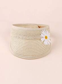 1 pieza Sombrero de sol unisex con decoración floral para bebé/niño pequeño, sombrero de playa de verano