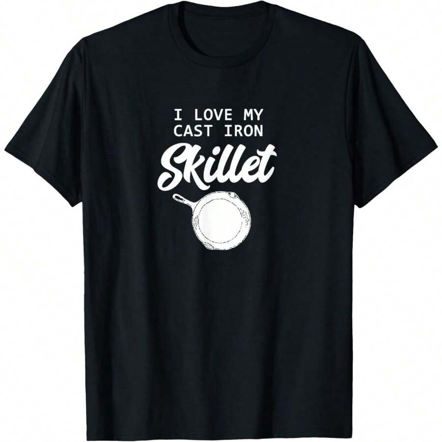 Fun I Love My Cast Iron Skillet T-Shirt T-Shirt - Black - View 1