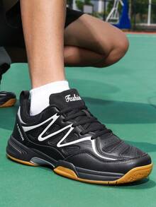 Men's Black Badminton Sneakers, Sports & Casual Shoes - Black - View 5