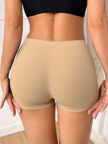 Quần legging lụa nữ không đường may, co giãn, chống trơn trượt, thoải mái, quần lót nữ không đường may. - Màu be - Xem 5